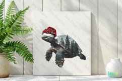 Double Exposure Christmas Turtle Clipart Product Image 2