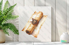 Watercolor Pirate Map Clipart Product Image 3