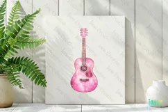 Pink Western Cowgirl Guitar Clipart Product Image 2