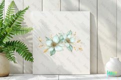 Gold And Mint Christmas Floral Clipart Product Image 2