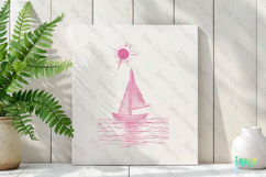 Coquette Coastal Sailboat Clipart Product Image 2
