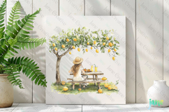 Watercolor Lemon Girl Clipart PNG File Product Image 3