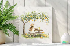 Watercolor Lemon Girl Clipart PNG File Product Image 3