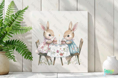 Easter Party Bunny Tea Time Sublimation Clipart Product Image 2
