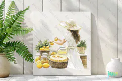 Watercolor Lemon Girl Clipart PNG File Product Image 3