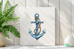 Watercolor Pirate Anchor Clipart Product Image 3