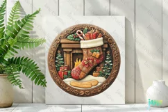 3D Wood Carved Christmas Ornaments Clipart Product Image 2