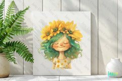 Whimsical Floral Child Clipart Product Image 2