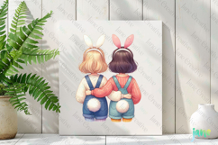Easter Bunny Girls Sublimation Clipart Product Image 2