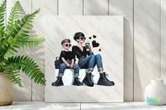 Stylish Mom And Child Clipart Product Image 2