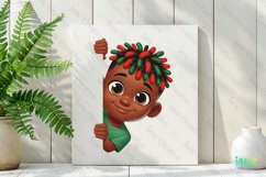 Peeking African American Little Boy Clipart Product Image 2