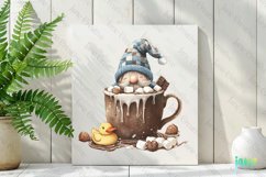 Gnome Coffee Cup Watercolor Clipart Product Image 2