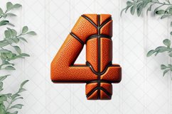 Basketball Doodle Letters Number 4 Product Image 1