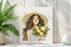 Watercolor Lemon Girl Clipart PNG File Product Image 3