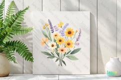 Gardening Girl Flowers Bouquet Sublimation Clipart Product Image 2