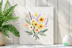 Gardening Girl Flowers Bouquet Sublimation Clipart Product Image 2