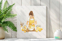 Watercolor Lemon Girl Clipart Product Image 3