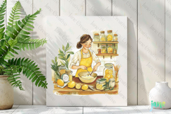 Watercolor Lemon Girl Clipart PNG File Product Image 3