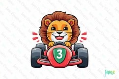 Cute Racing Animals Sublimation Clipart Product Image 1