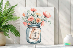 Mason Jar Gardening Sublimation Clipart Product Image 2