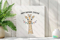 Minimalism Happy Birthday Giraffe Clipart Product Image 2
