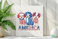 Patriotic Trio Dogs Sublimation Clipart Product Image 2