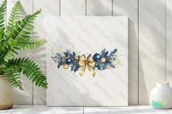 Blue And Gold Christmas Garland Clipart Product Image 2