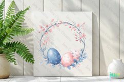 Chinoiserie Easter Wreath Sublimation Clipart Product Image 2
