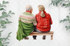 Winter Old Couple In Love Sublimation Clipart Product Image 1