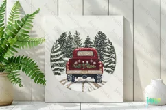 Embroidered Christmas Farm Truck Ornament Clipart Product Image 2