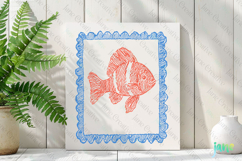 Coquette Coastal Summer Clownfish Frame Clipart Product Image 2