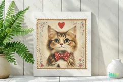 Vintage Maine Coon Cat Card Sublimation Clipart Product Image 2
