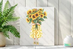 Little Girl With Bouquet Clipart Product Image 2