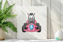 Cute Racing Animals Sublimation Clipart Product Image 2