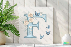 Watercolor Floral Butterflies Letter F Product Image 3