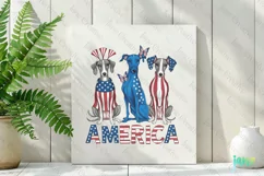 Patriotic Trio Dogs Sublimation Clipart Product Image 2
