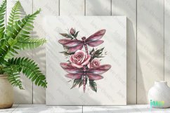 Dragonfly And Flowers Tatoo Clipart Product Image 2