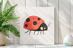Gardening Girl Ladybug Sublimation Clipart Product Image 2