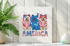 Patriotic Trio Dogs Sublimation Clipart Product Image 2