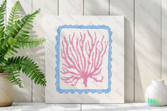 Coquette Coastal Summer Coral Frame Clipart Product Image 2