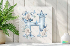 Watercolor Floral Butterflies Letter H Product Image 3