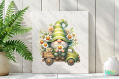 Spring Gnome And Daisy Truck Clipart Product Image 2