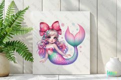 Pastel Christmas Mermaid Clipart Product Image 2