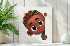 Peeking African American Little Boy Clipart Product Image 2