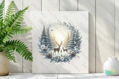 Winter Scene Wreath Sublimation Clipart Product Image 2