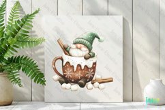 Gnome Coffee Cup Watercolor Clipart Product Image 2