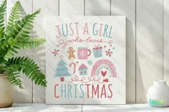 Just A Girl Who Loves Christmas Sublimation Product Image 2