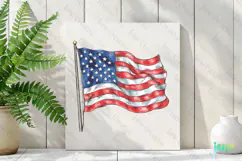 4th of July American Flag Sublimation Clipart Product Image 2