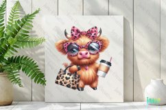 Leopard Fashion Highland Cow Clipart Product Image 2