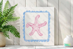 Coquette Coastal Summer Starfish Frame Clipart Product Image 2